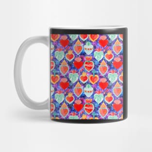 Sacred hearts on the bright galaxy background Mug